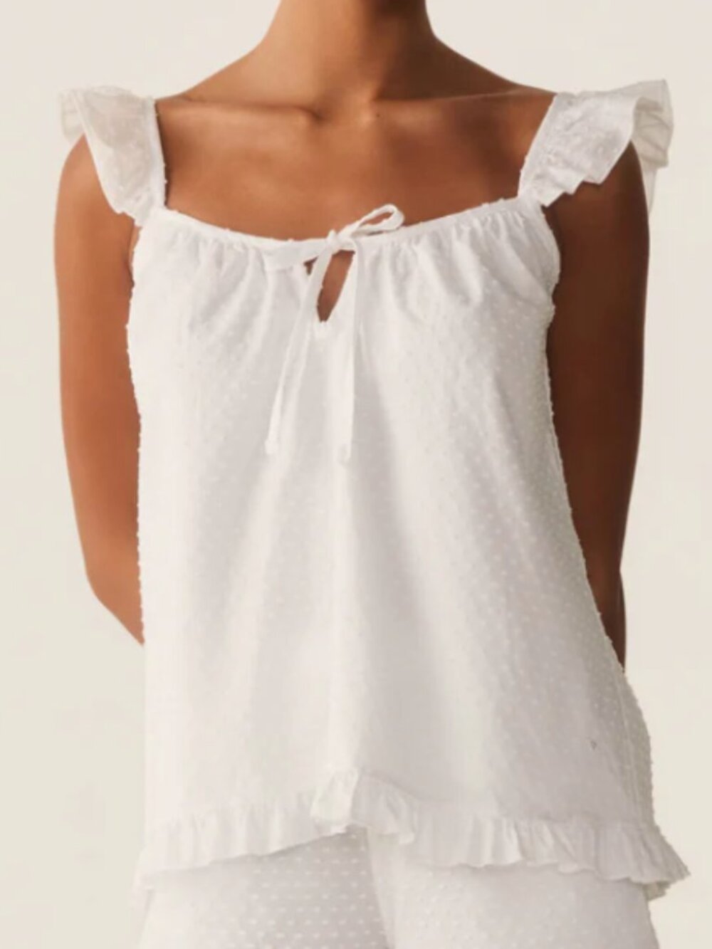 Petite Plume Women's Swiss Dots Celeste Camisole in White NWT (NO SHORTS) Small